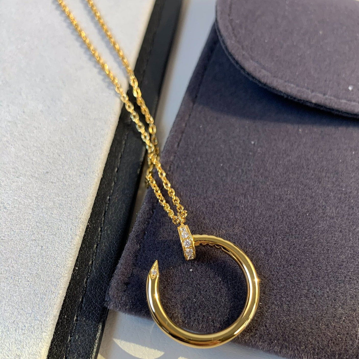CARTIER JUSTE NECKLACE 2.2MM GOLD DIAMONDS