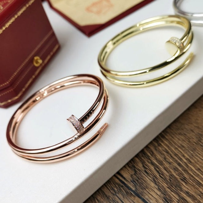 CARTIER JUSTE BRACELET 3.5MM DOUBLE ROW DIAMOND