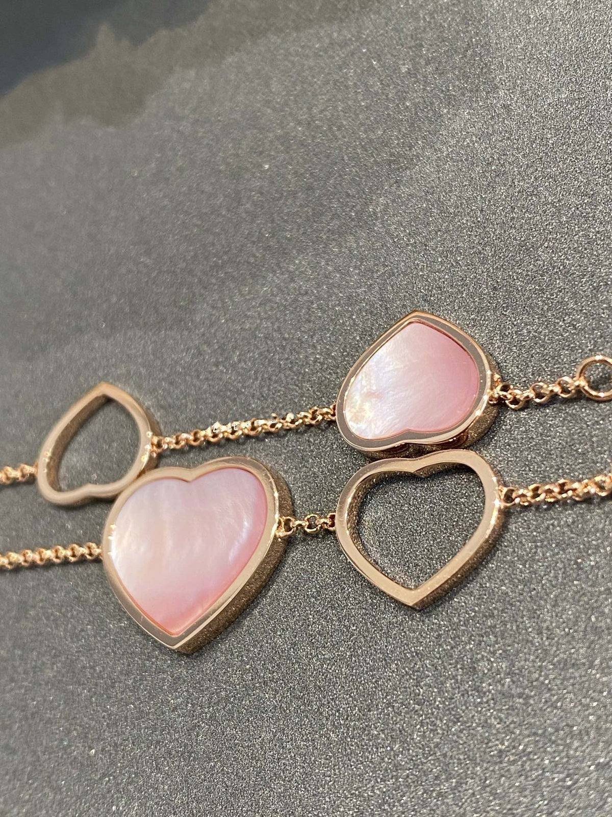 CHOPARD HAPPY HEART PINK MOP PINK GOLD BRACELET