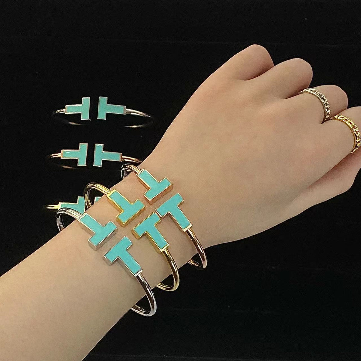 TIFFANY T WIDE TURQUOISE OPEN BRACELET