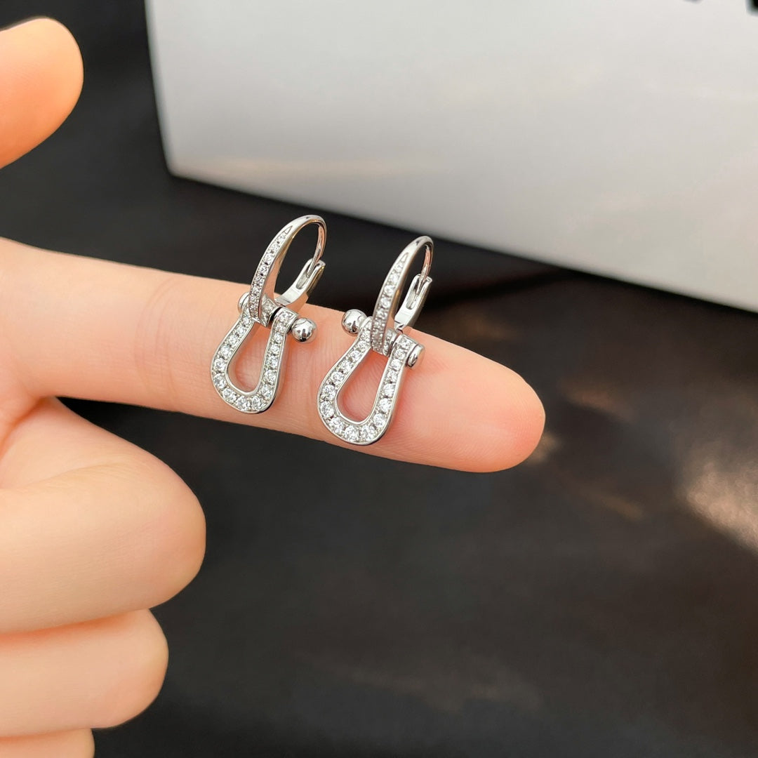 FRED FORCE 10 FULL DIAMOND DROP EARRINGS MEDIUM MODEL
