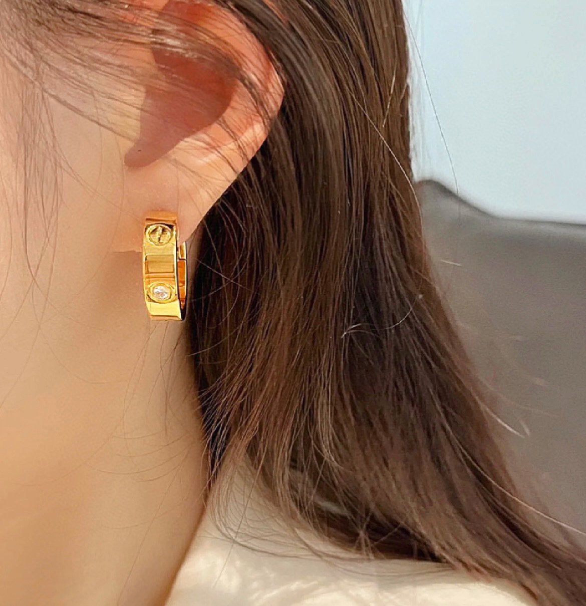 CARTIER LOVE 5.5MM 1 DIAMOND EARRINGS