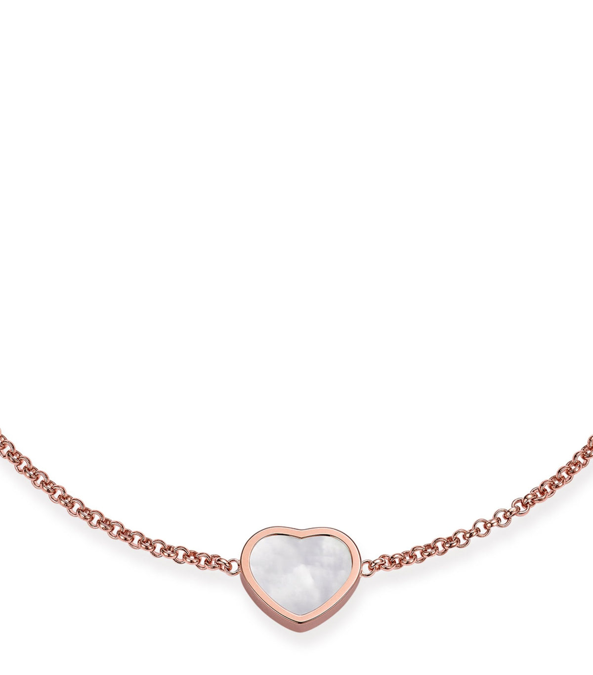 CHOPARD HAPPY HEART WHITE MOP PINK GOLD BRACELET DIAMOND
