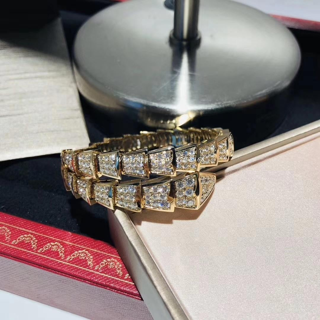 Bvlgari SERPENTI BRACELET 8MM GOLD DIAMOND