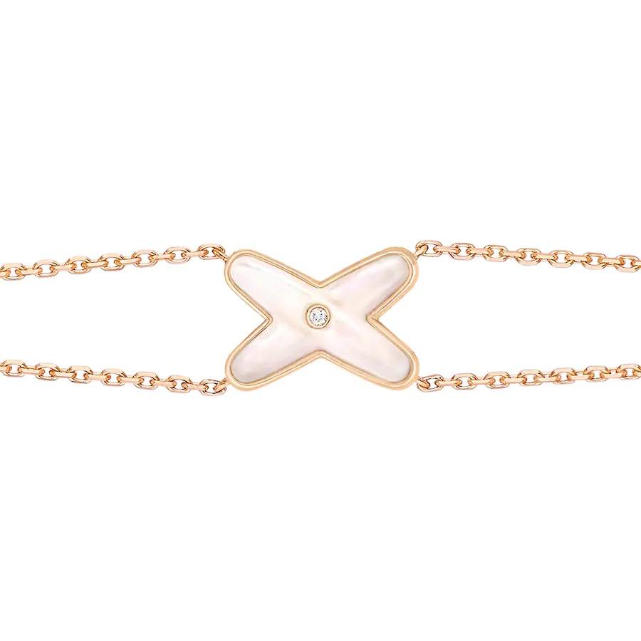 CHAUMET JEUX BRACELET WHITE MOP PINK GOLD 1 DIAMOND