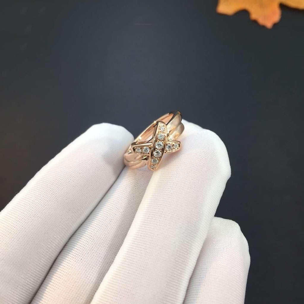 CHAUMET JEUX DE PINK GOLD DIAMOND RING