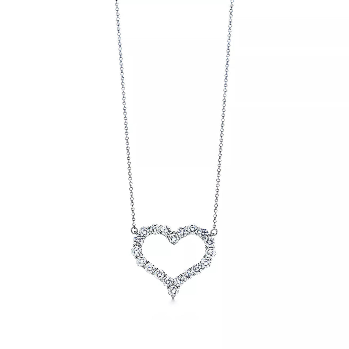 TIFFANY LARGE DIAMOND HEART NECKLACE